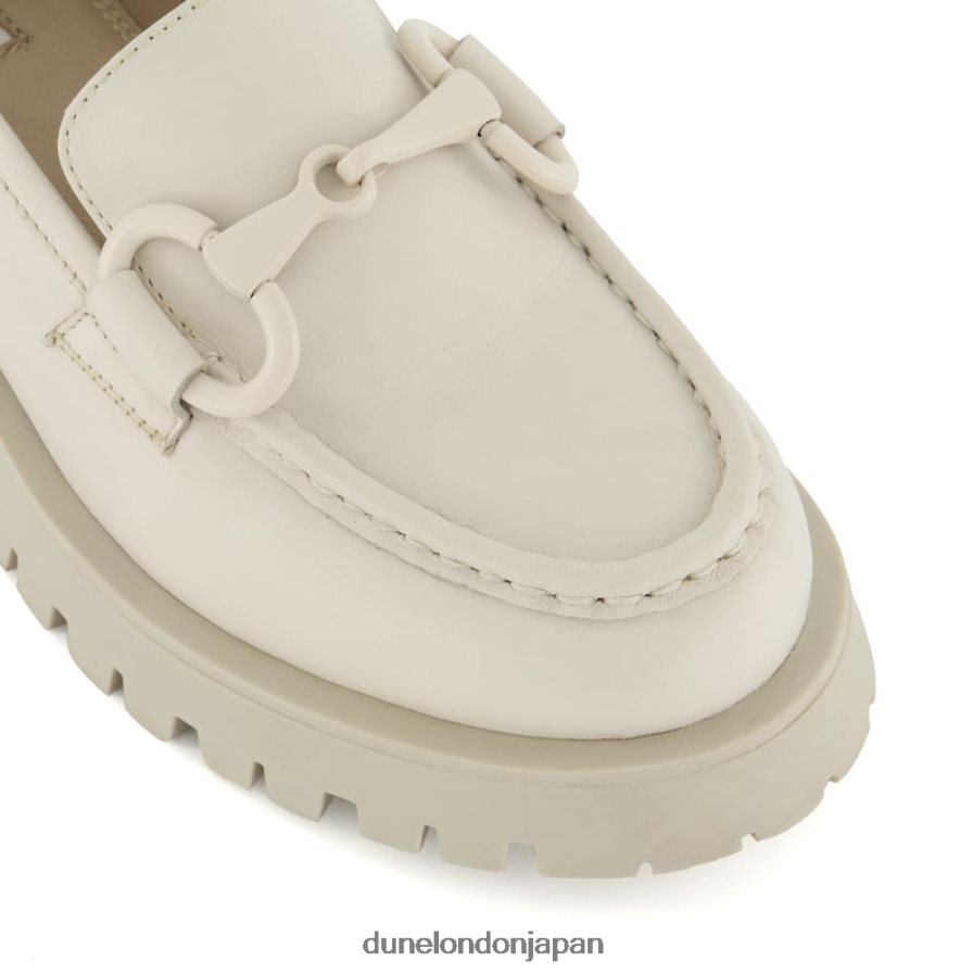 見つめた チャンキースナッフルトリム ローファー オフホワイト 女性 Dune London 4JB82R457