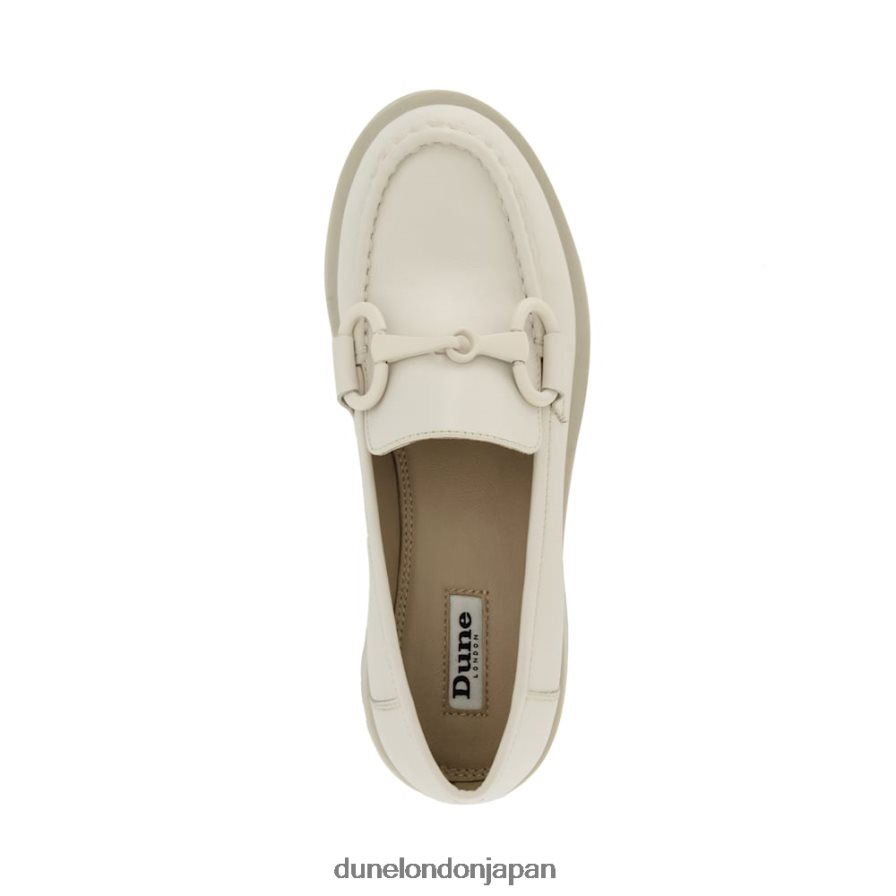 見つめた チャンキースナッフルトリム ローファー オフホワイト 女性 Dune London 4JB82R457
