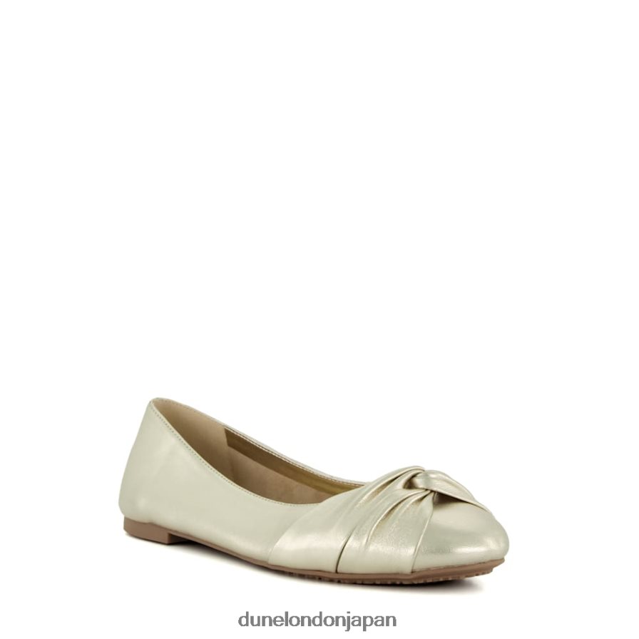 ハンソン ツイストフロントバレエシューズ 金 女性 Dune London 4JB82R460