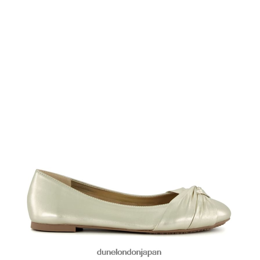 ハンソン ツイストフロントバレエシューズ 金 女性 Dune London 4JB82R460