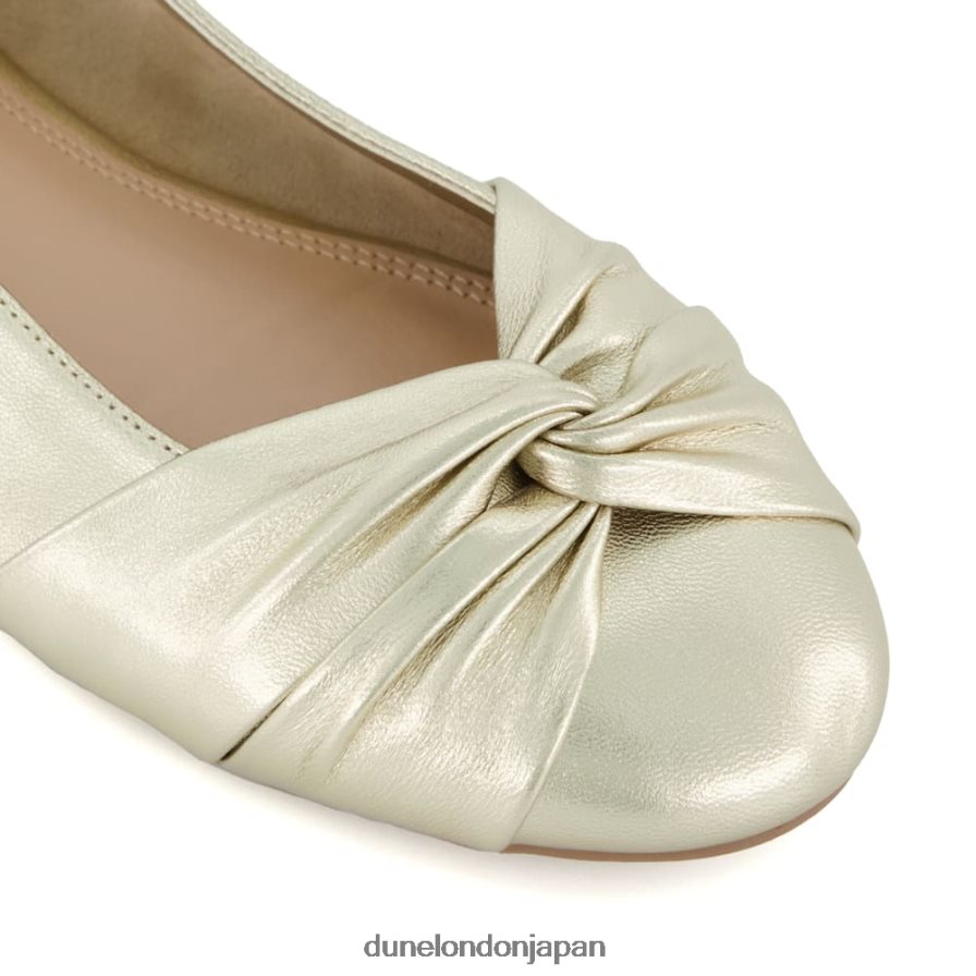 ハンソン ツイストフロントバレエシューズ 金 女性 Dune London 4JB82R460