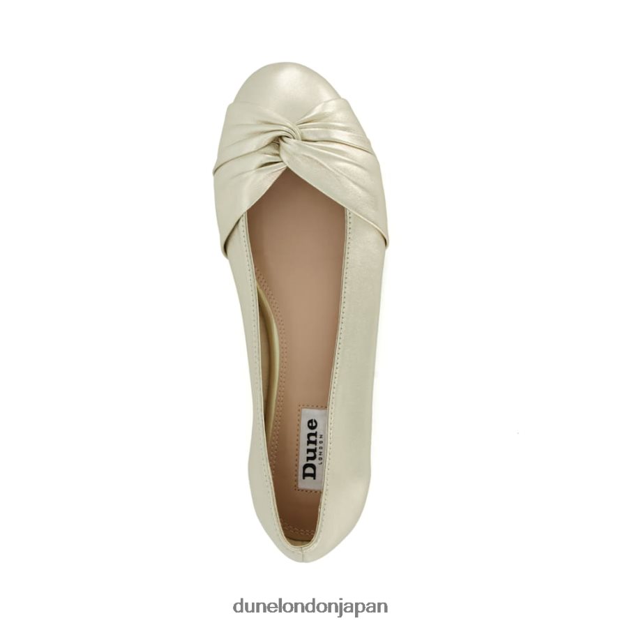 ハンソン ツイストフロントバレエシューズ 金 女性 Dune London 4JB82R460