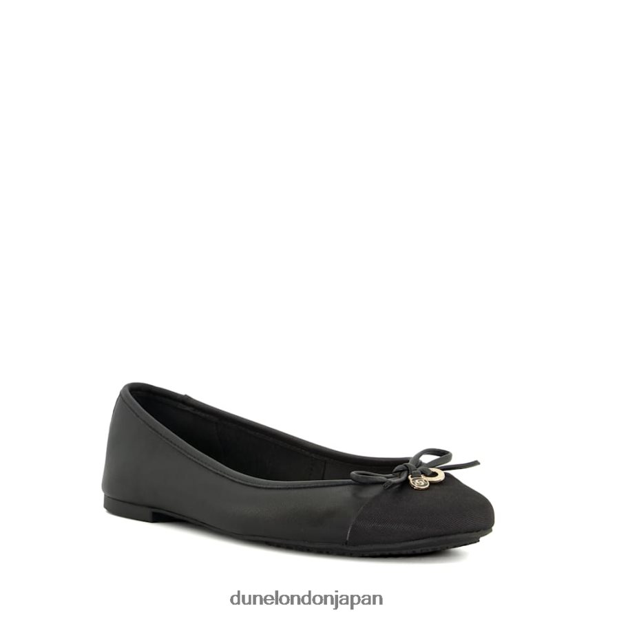 こんにちは ワイドフィット チャームディテール バレエシューズ 黒 女性 Dune London 4JB82R463