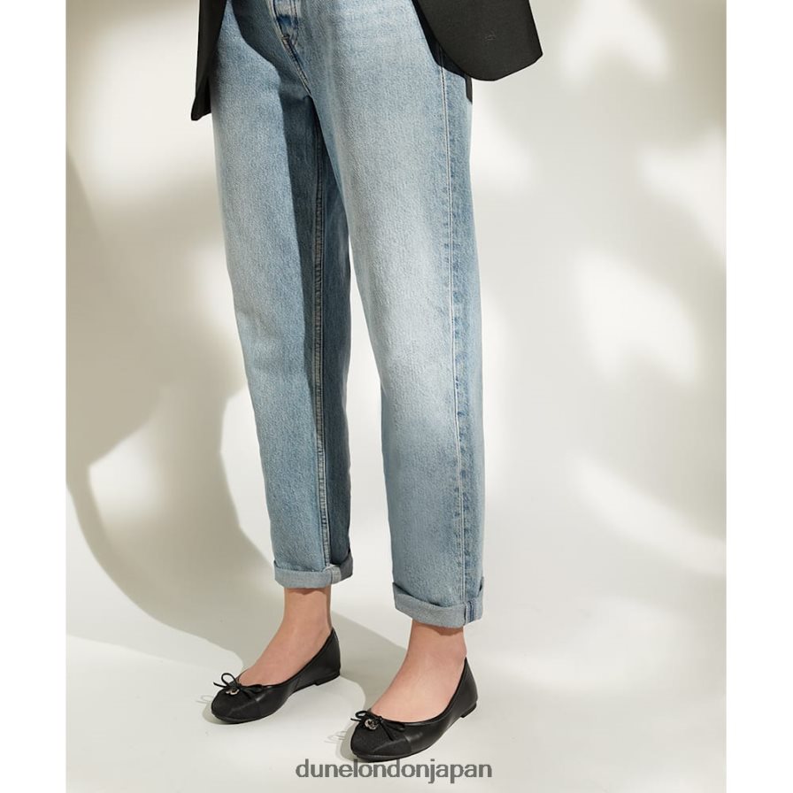 こんにちは ワイドフィット チャームディテール バレエシューズ 黒 女性 Dune London 4JB82R463