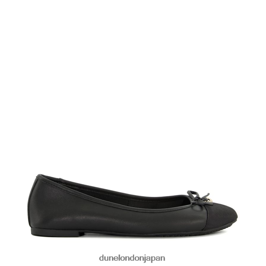 こんにちは ワイドフィット チャームディテール バレエシューズ 黒 女性 Dune London 4JB82R463