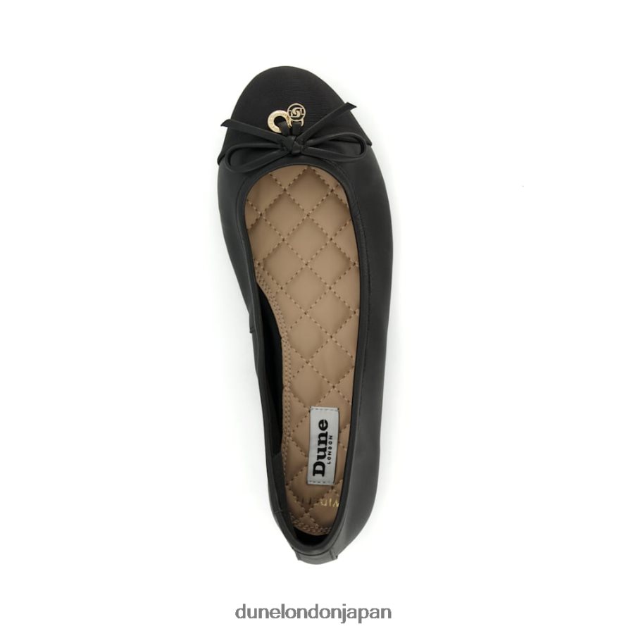 こんにちは ワイドフィット チャームディテール バレエシューズ 黒 女性 Dune London 4JB82R463