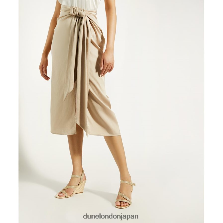 カイア ストラップ ウーブンウェッジサンダル 金 女性 Dune London 4JB82R464