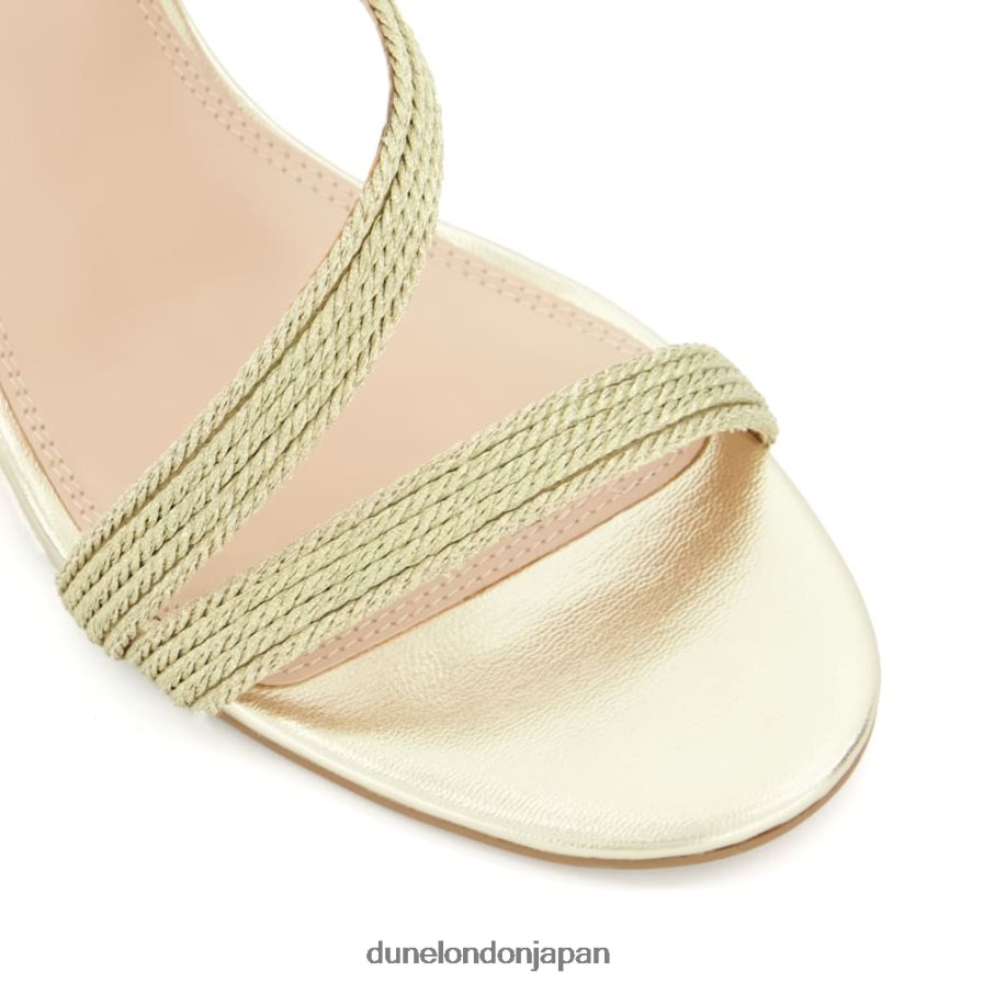 カイア ストラップ ウーブンウェッジサンダル 金 女性 Dune London 4JB82R464