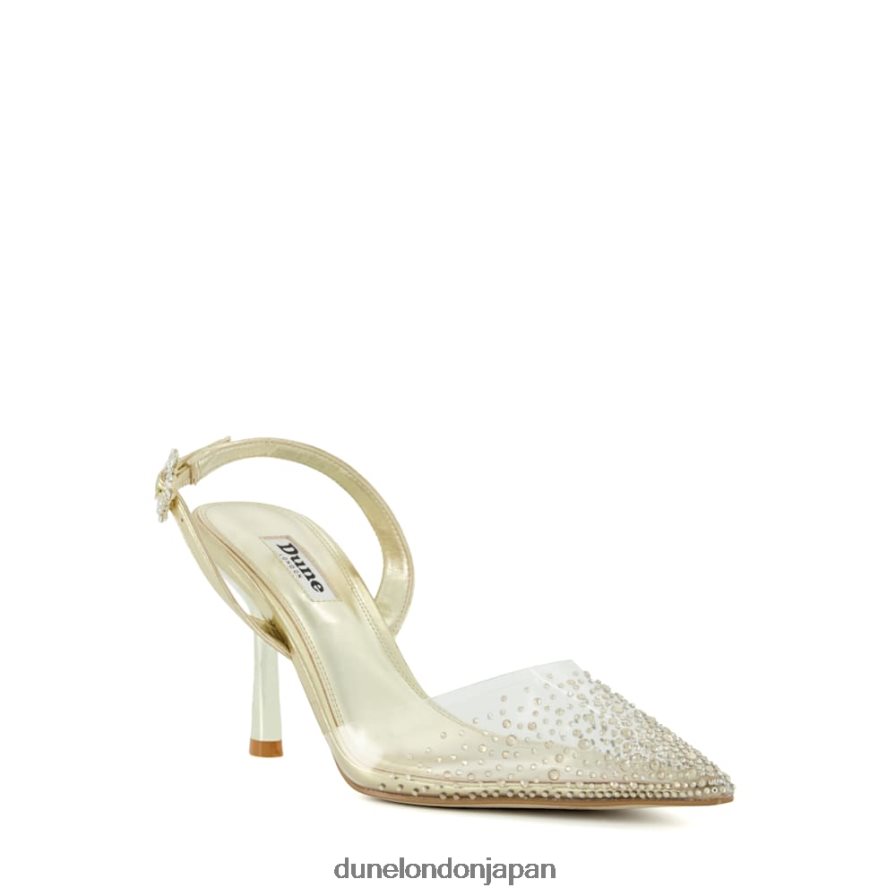 中央 ディアマンテ ビニール スリングバック コート シューズ 金 女性 Dune London 4JB82R465