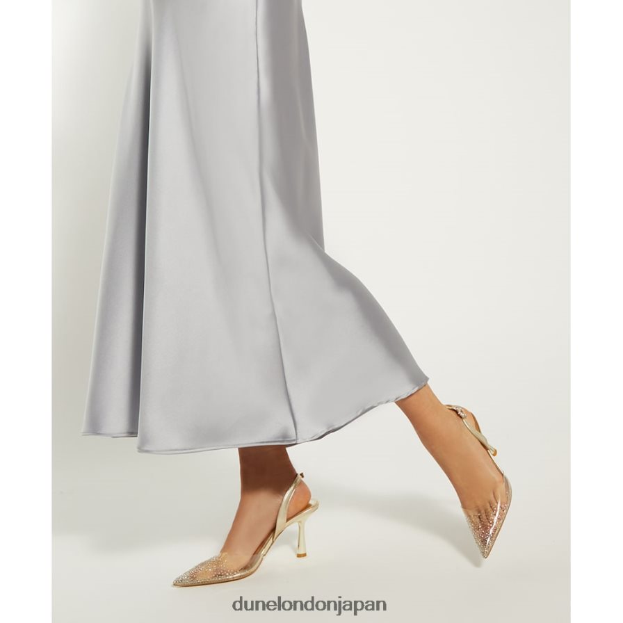 中央 ディアマンテ ビニール スリングバック コート シューズ 金 女性 Dune London 4JB82R465