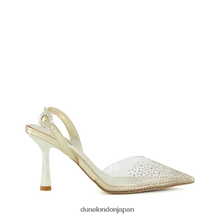 中央 ディアマンテ ビニール スリングバック コート シューズ 金 女性 Dune London 4JB82R465