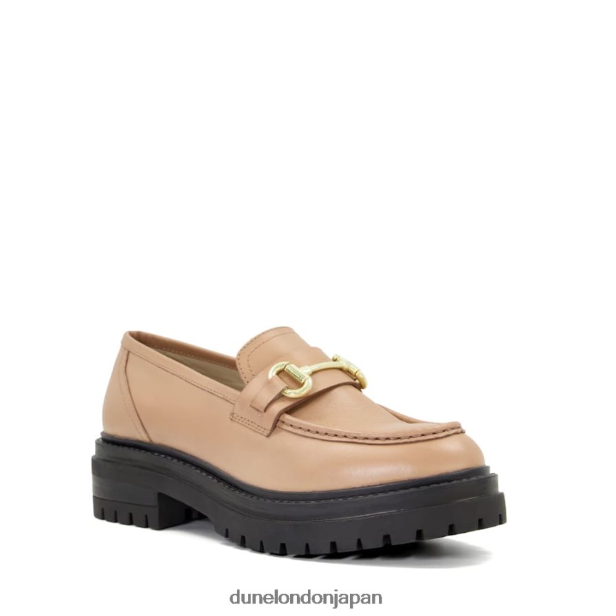 ギャラガー クリートソール レザー スナッフルトリム ローファー キャメル 女性 Dune London 4JB82R469
