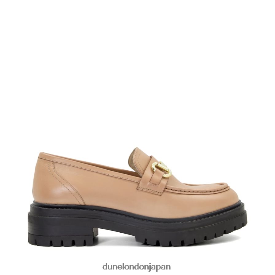 ギャラガー クリートソール レザー スナッフルトリム ローファー キャメル 女性 Dune London 4JB82R469