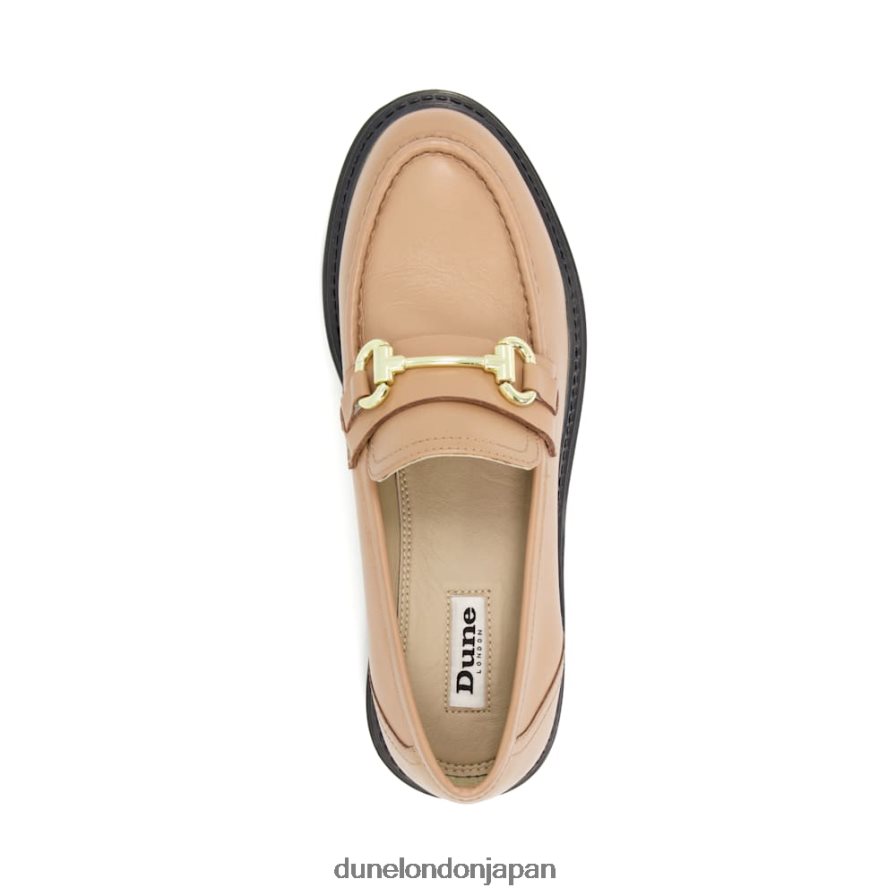 ギャラガー クリートソール レザー スナッフルトリム ローファー キャメル 女性 Dune London 4JB82R469