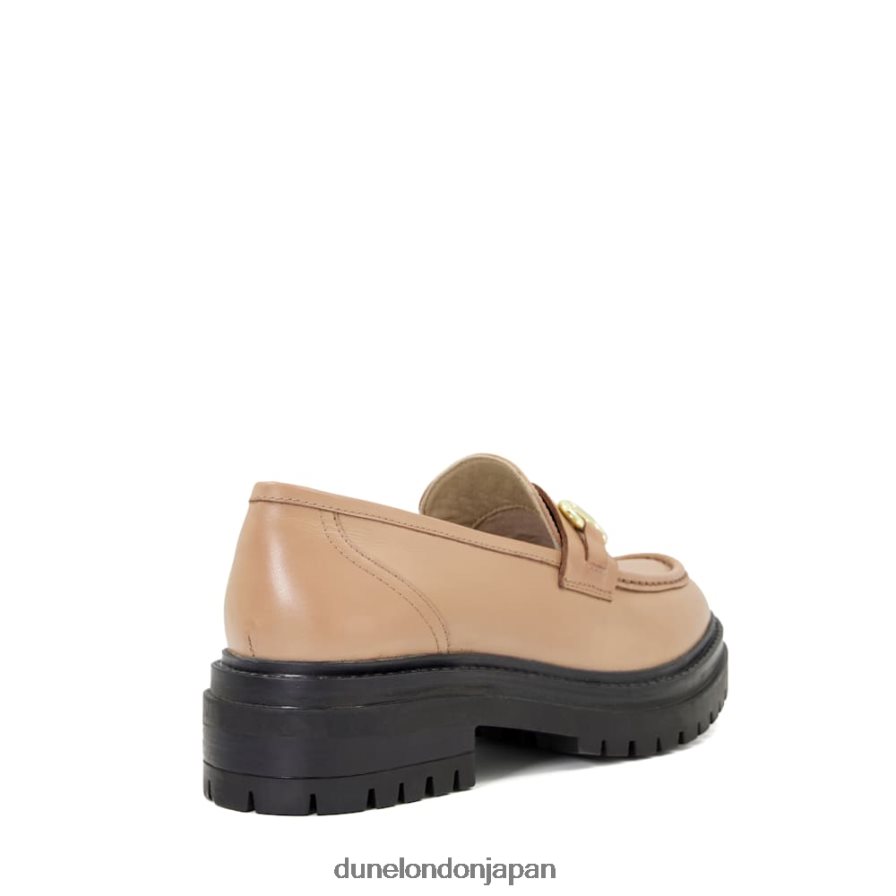 ギャラガー クリートソール レザー スナッフルトリム ローファー キャメル 女性 Dune London 4JB82R469