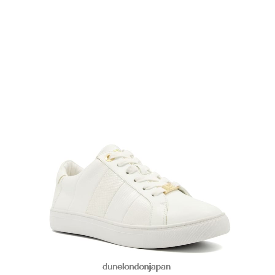エバーリー ワイドフィット レースアップトレーナー 白 女性 Dune London 4JB82R471