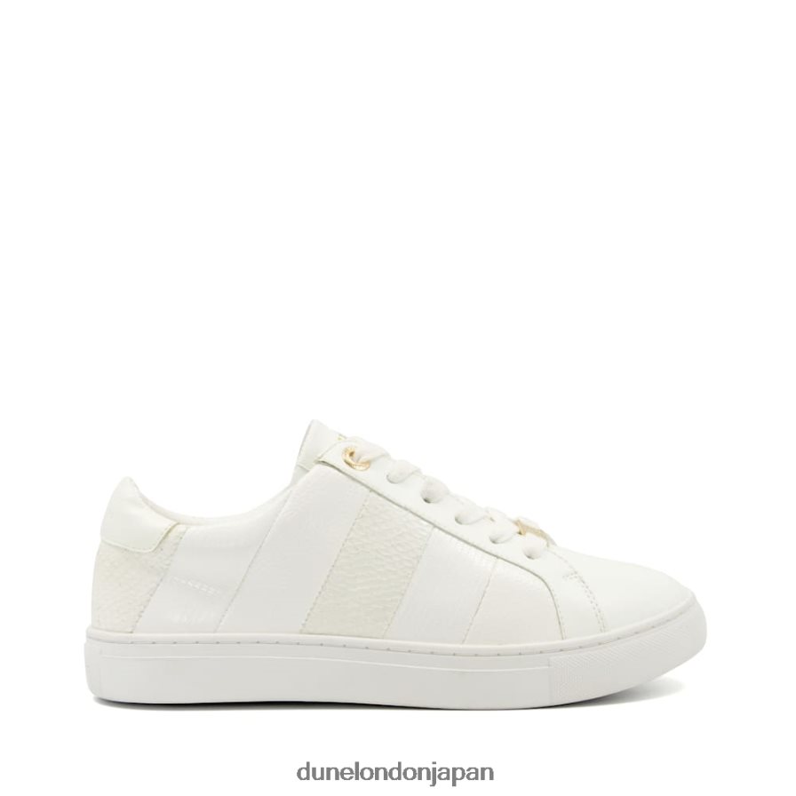 エバーリー ワイドフィット レースアップトレーナー 白 女性 Dune London 4JB82R471