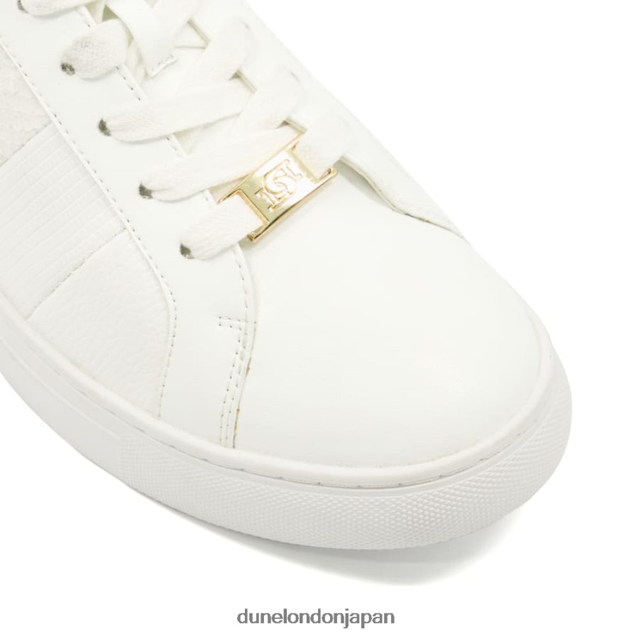 エバーリー ワイドフィット レースアップトレーナー 白 女性 Dune London 4JB82R471
