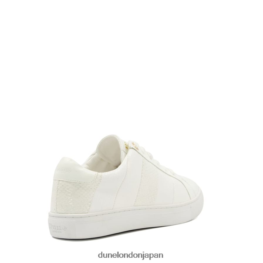 エバーリー ワイドフィット レースアップトレーナー 白 女性 Dune London 4JB82R471