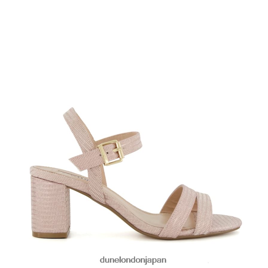 メリサ ワイドフィット ミッドブロックヒール サンダル ローズゴールド 女性 Dune London 4JB82R476