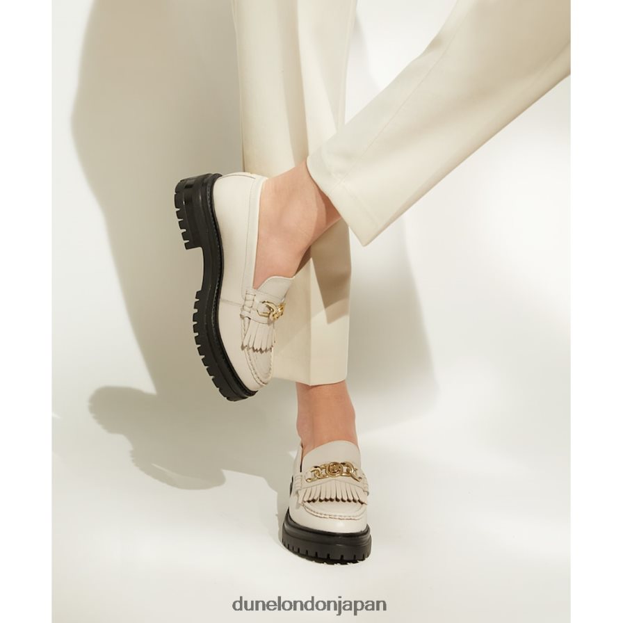 ジョージアナ チェーンタッセルディテール チャンキーローファー 生成り 女性 Dune London 4JB82R477
