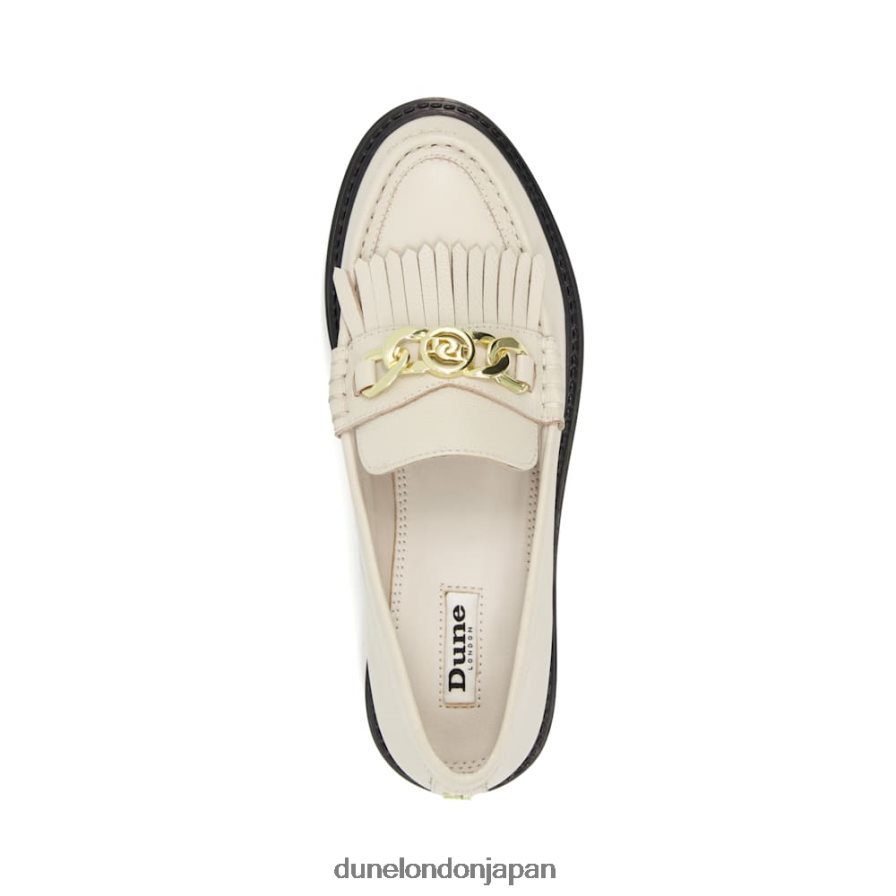 ジョージアナ チェーンタッセルディテール チャンキーローファー 生成り 女性 Dune London 4JB82R477