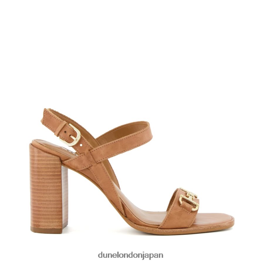 吉里 メタルトリム ブロックヒール サンダル 黄褐色 女性 Dune London 4JB82R479