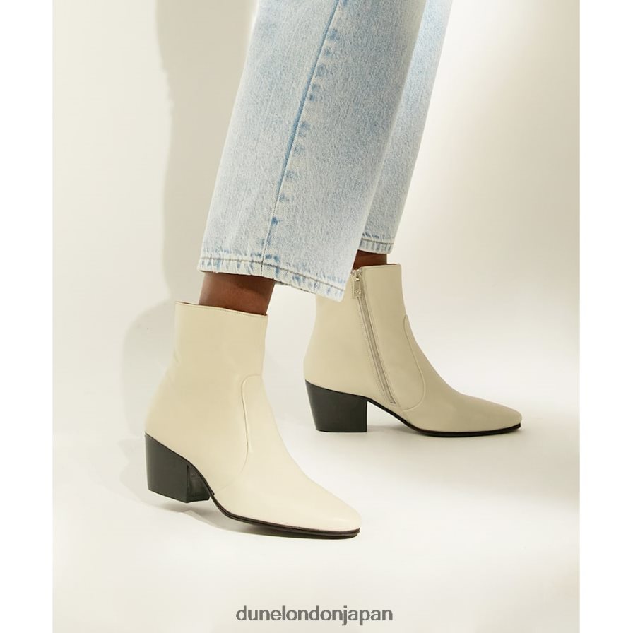 パティオ レザーアンクルブーツ 生成り 女性 Dune London 4JB82R484
