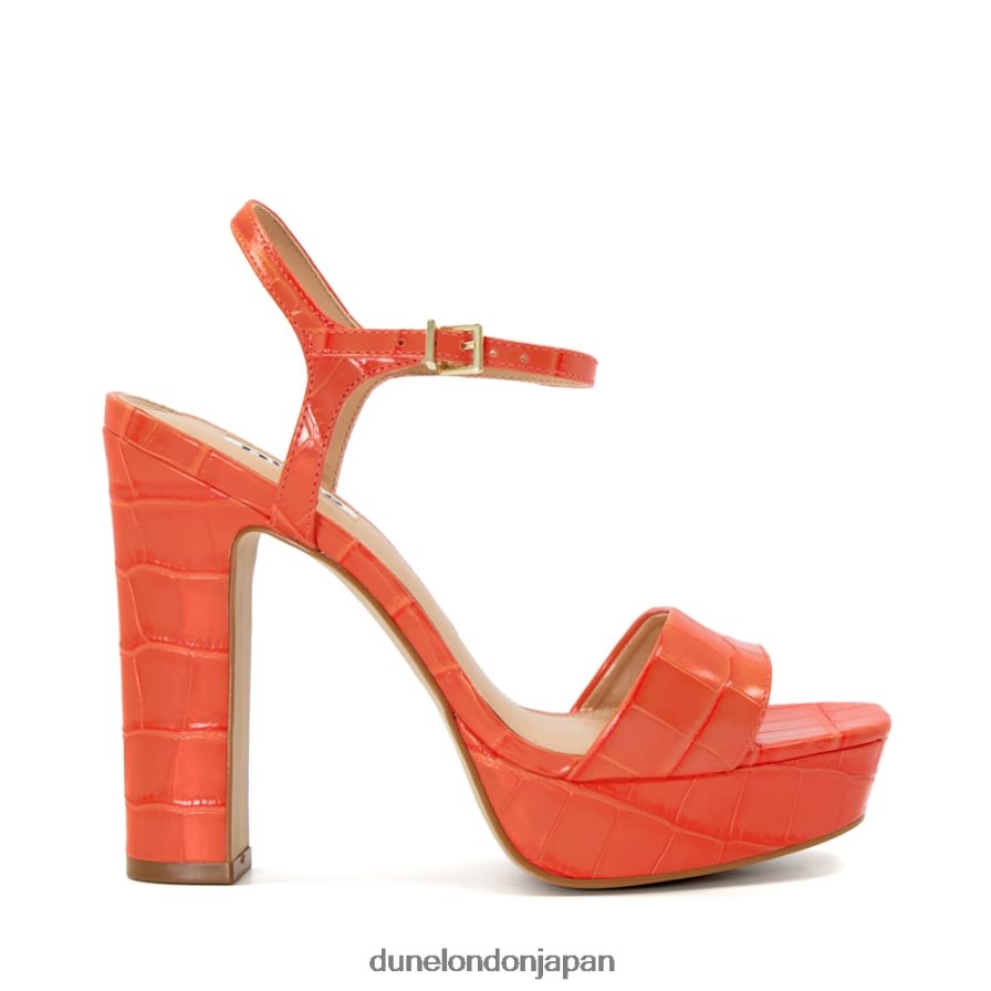 マッチ ストラップ付きプラットフォームヒールサンダル オレンジ 女性 Dune London 4JB82R486