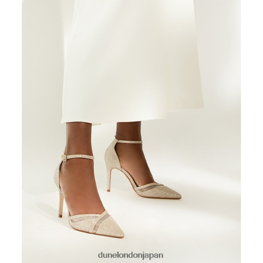 ディーナー メタリックヒールのコートシューズ 金 女性 Dune London 4JB82R488