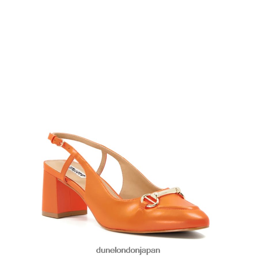 キャシー スナッフルトリム ブロックヒール スリングバック コート オレンジ 女性 Dune London 4JB82R492