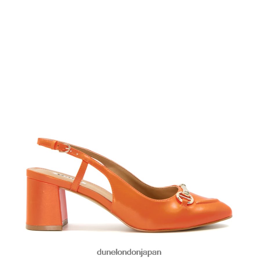 キャシー スナッフルトリム ブロックヒール スリングバック コート オレンジ 女性 Dune London 4JB82R492