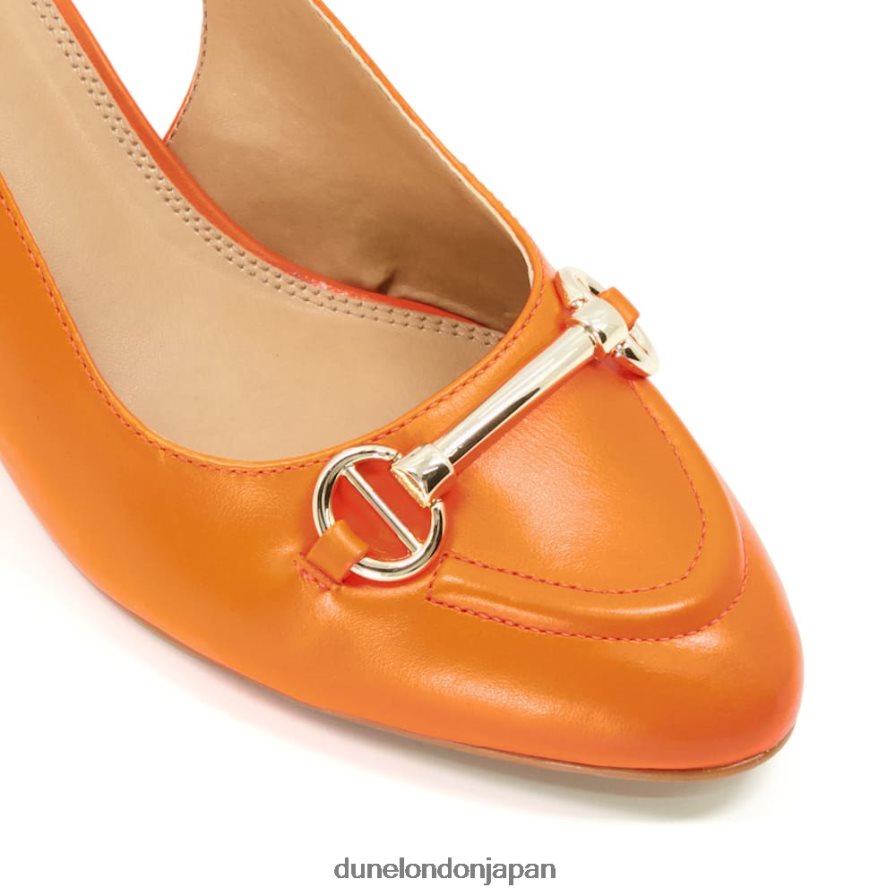 キャシー スナッフルトリム ブロックヒール スリングバック コート オレンジ 女性 Dune London 4JB82R492