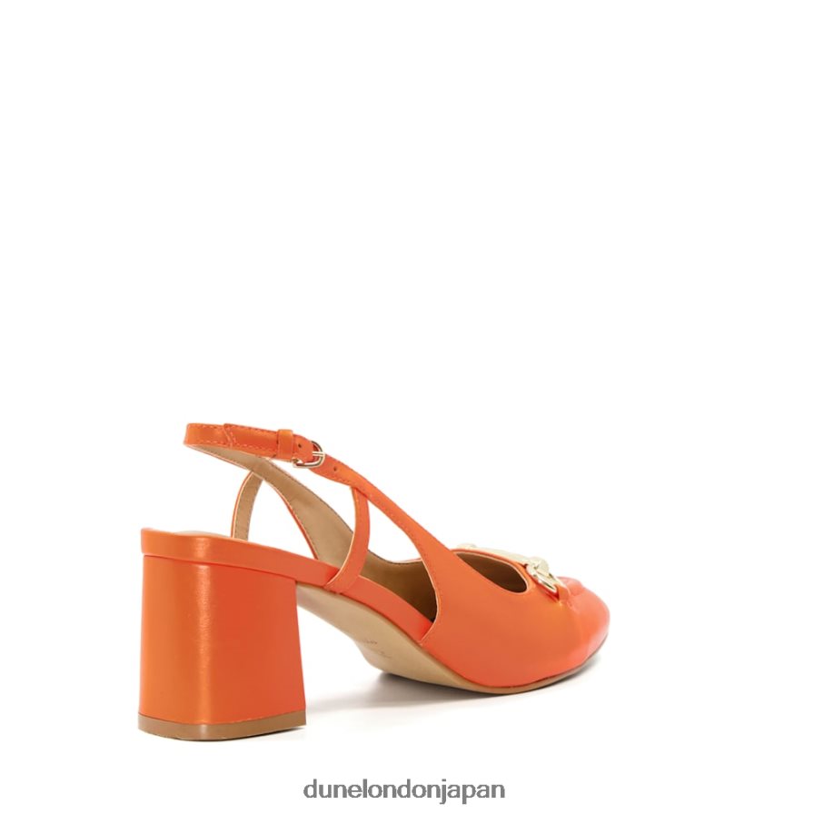 キャシー スナッフルトリム ブロックヒール スリングバック コート オレンジ 女性 Dune London 4JB82R492