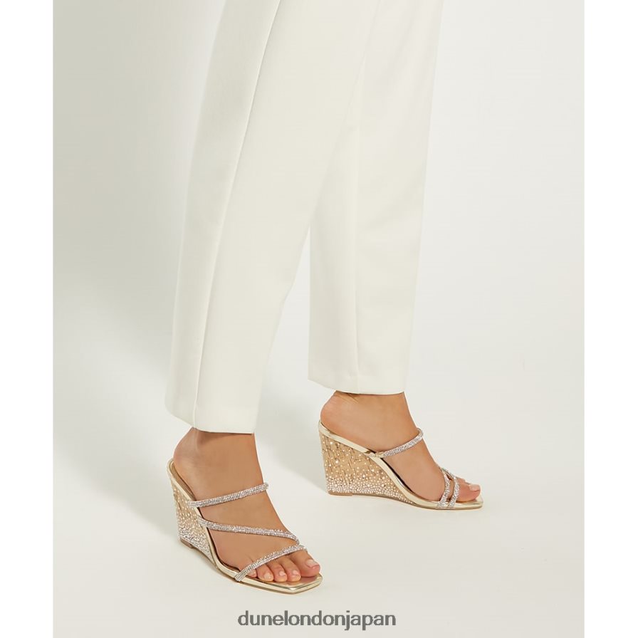 ミリ ディアマンテ コルクウェッジサンダル 金 女性 Dune London 4JB82R49
