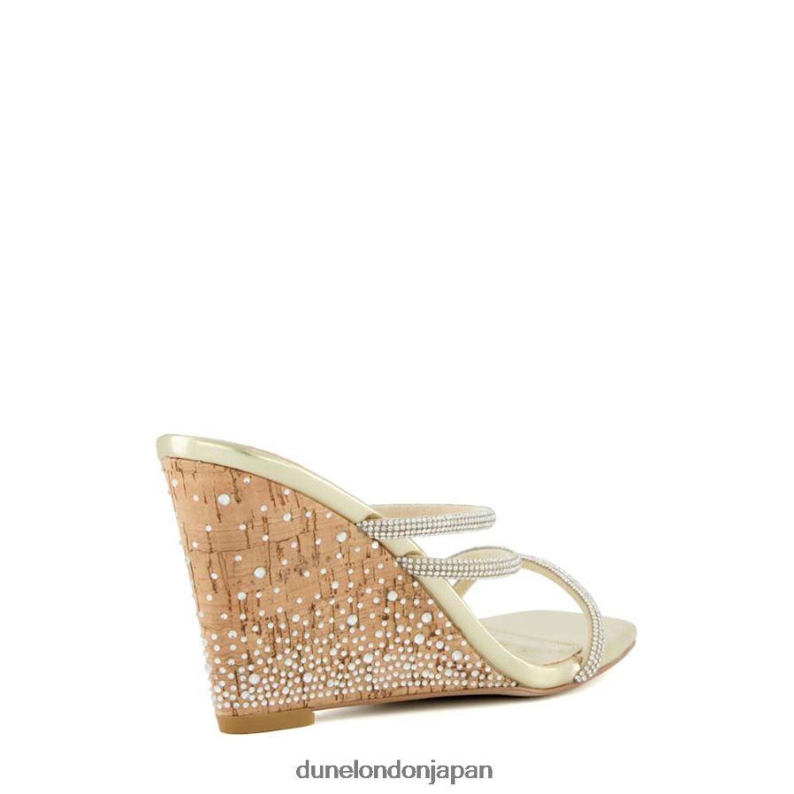 ミリ ディアマンテ コルクウェッジサンダル 金 女性 Dune London 4JB82R49