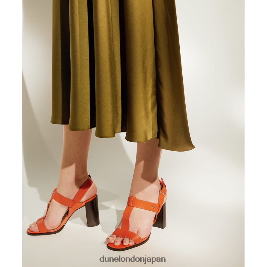 ジェイシー ブロックヒール スリングバックサンダル オレンジ 女性 Dune London 4JB82R4