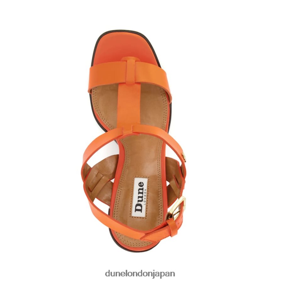 ジェイシー ブロックヒール スリングバックサンダル オレンジ 女性 Dune London 4JB82R4
