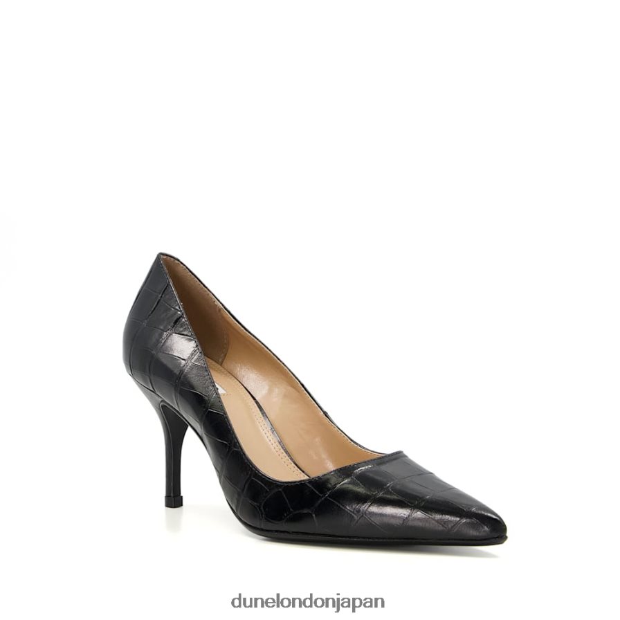 大胆な 尖ったつま先のかかとのあるコートシューズ 黒 女性 Dune London 4JB82R503