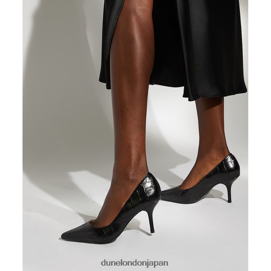大胆な 尖ったつま先のかかとのあるコートシューズ 黒 女性 Dune London 4JB82R503