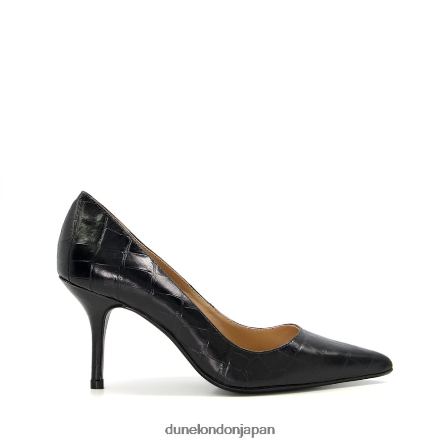 大胆な 尖ったつま先のかかとのあるコートシューズ 黒 女性 Dune London 4JB82R503