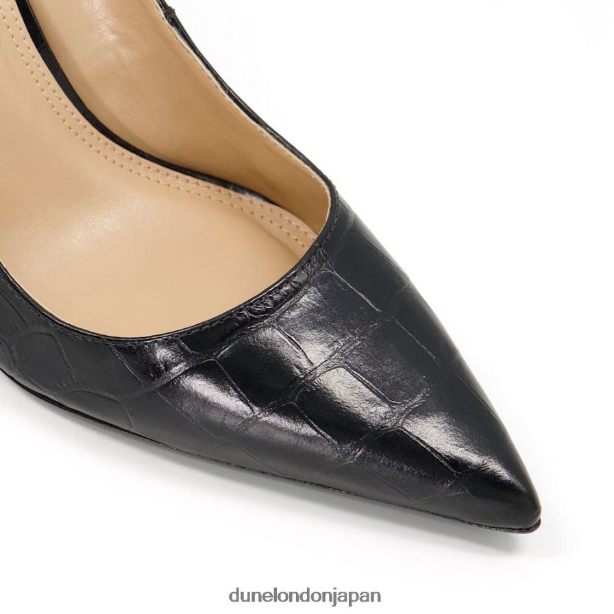 大胆な 尖ったつま先のかかとのあるコートシューズ 黒 女性 Dune London 4JB82R503