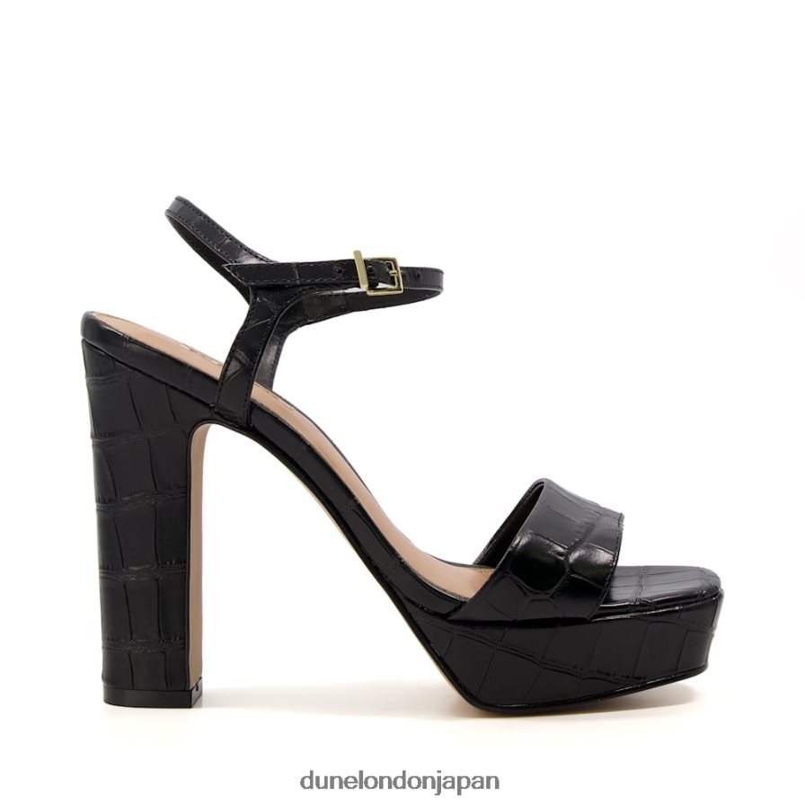 マッチ ストラップ付きプラットフォームヒールサンダル 黒 女性 Dune London 4JB82R504