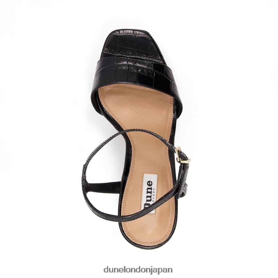 マッチ ストラップ付きプラットフォームヒールサンダル 黒 女性 Dune London 4JB82R504