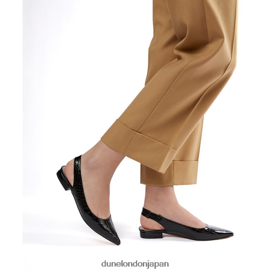 キャラメロ スリングバックバレエパンプス 黒 女性 Dune London 4JB82R505