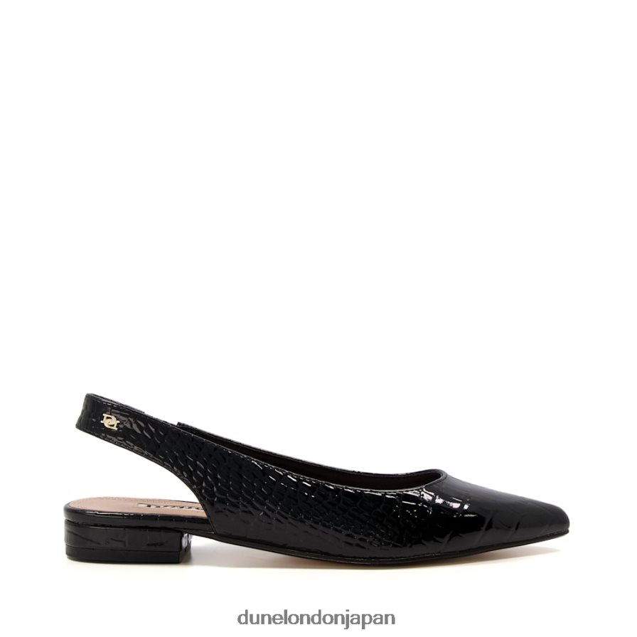 キャラメロ スリングバックバレエパンプス 黒 女性 Dune London 4JB82R505