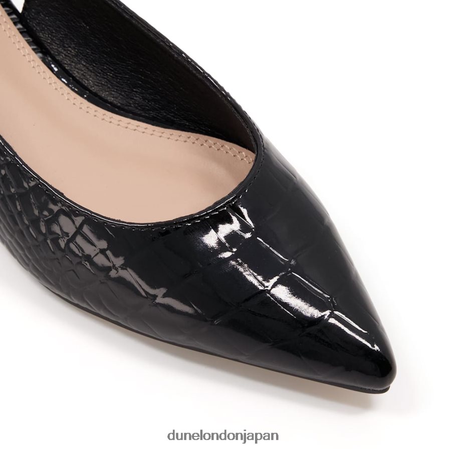 キャラメロ スリングバックバレエパンプス 黒 女性 Dune London 4JB82R505