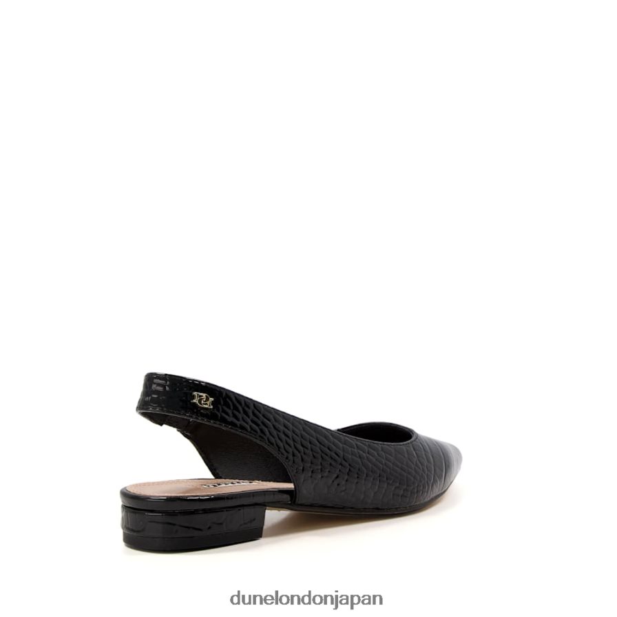 キャラメロ スリングバックバレエパンプス 黒 女性 Dune London 4JB82R505