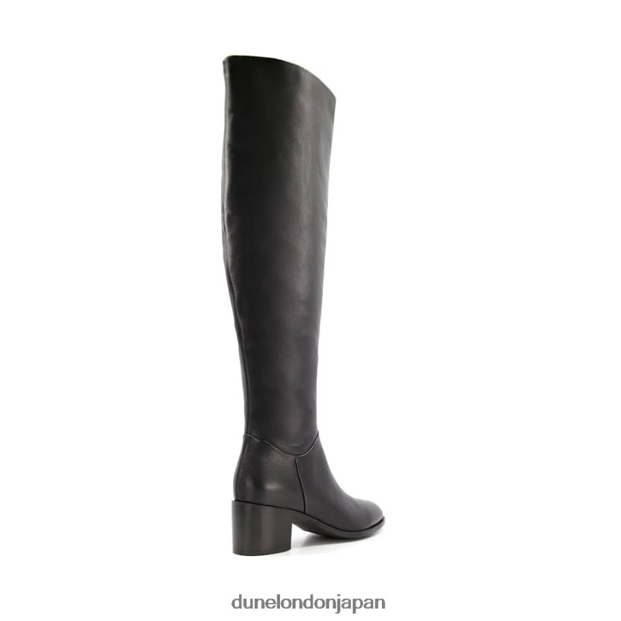 トリニー 革のニーハイブーツ 黒 女性 Dune London 4JB82R510