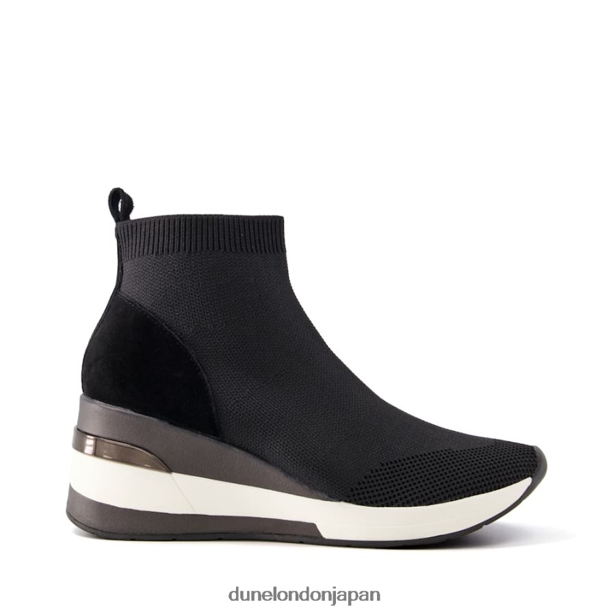 エンゲル ワイドフィットミッドウェッジソックストレーナー 黒 女性 Dune London 4JB82R512